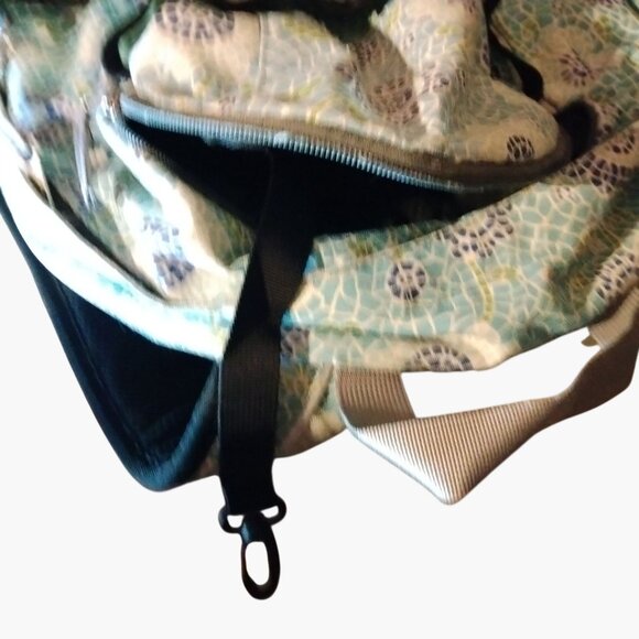 L L Bean Backpack Blue Floral Mesh Pockets Padded Straps - Picture 11 of 15